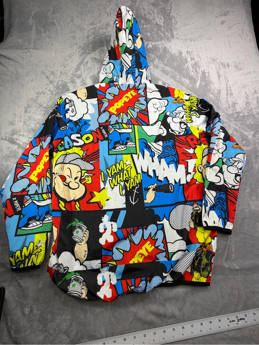 Kids Popeye Multicolor Comic-Print Hooded Zip Jacket Boy School L - Picture 6 of 12
